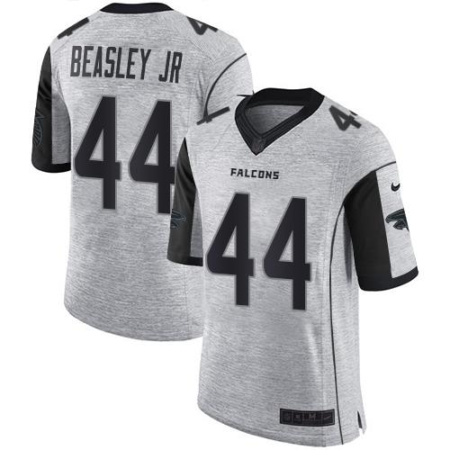 Nike Falcons #44 Vic Beasley Jr Gray Men's Stitched NFL Limited Gridiron Gray II Jersey - Click Image to Close
